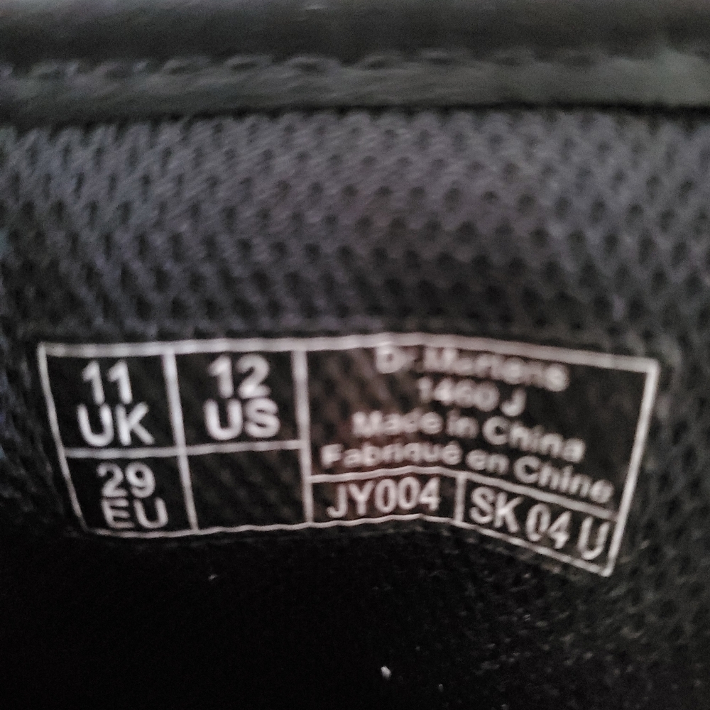 Doc Martens Youth 1460J Black Leather Lace-Up Boots Size 12 - Picture 6 of 6